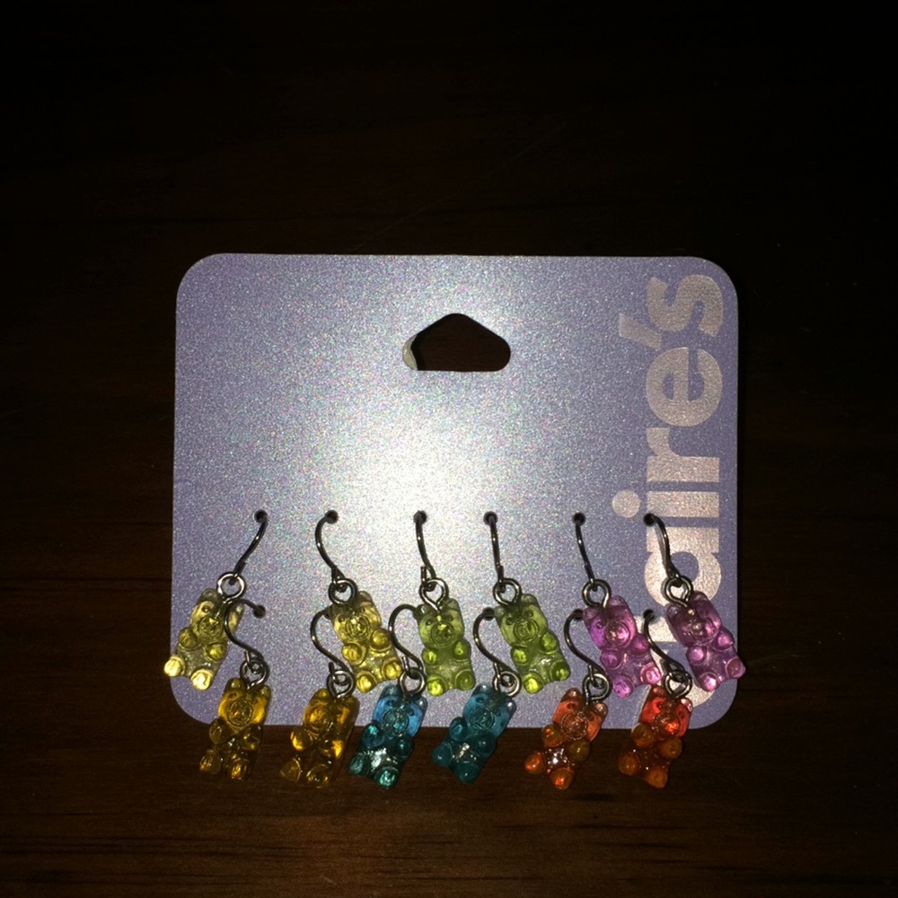 6 Gummy Bear Hanging Earrings from Claire’s